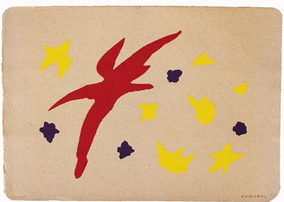 Volante rossa - serigrafia a colori su carta vetrata, es. P.A.