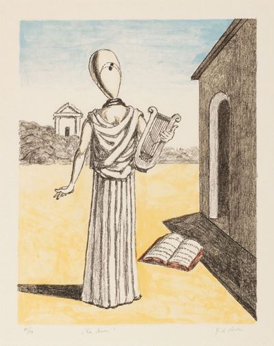 La musa della storia, litografia a colori, 1972, es. 52/99