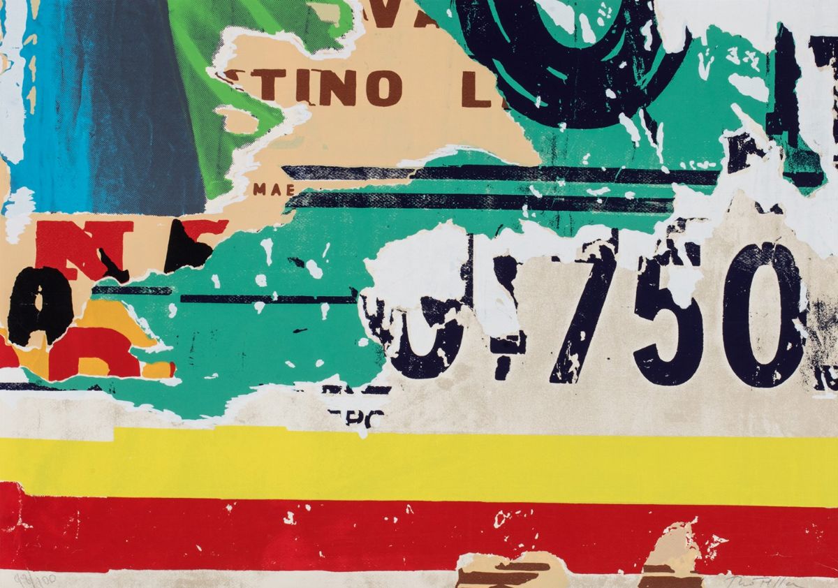 Mimmo Rotella - Due fogli di serigrafia