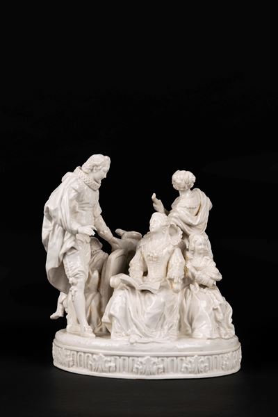Gruppo in Porcellana Bianca Raffigurante Concerto, Manifattura di Capodimonte, Secolo XVIII/XIX
