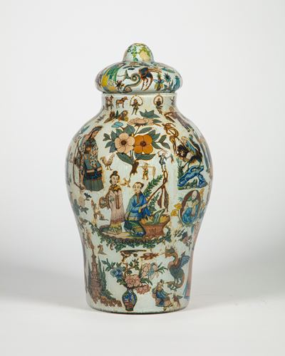 Potiche in Vetro Decorato Dall'interno Ad "arte Povera". Probabilmente Piemonte, Secolo XVIII/XIX