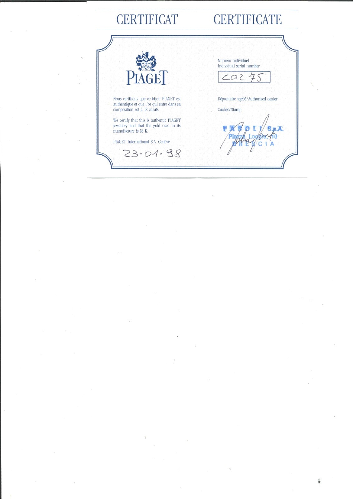 Piaget - Parure con Diamanti