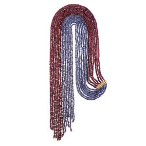 Multi-strand colored stone necklace