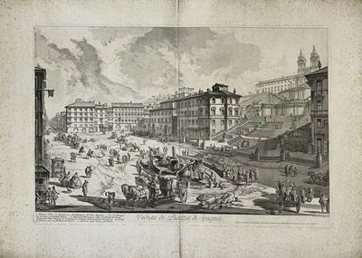 Veduta di Piazza di Spagna, acquaforte (XVIII secolo)