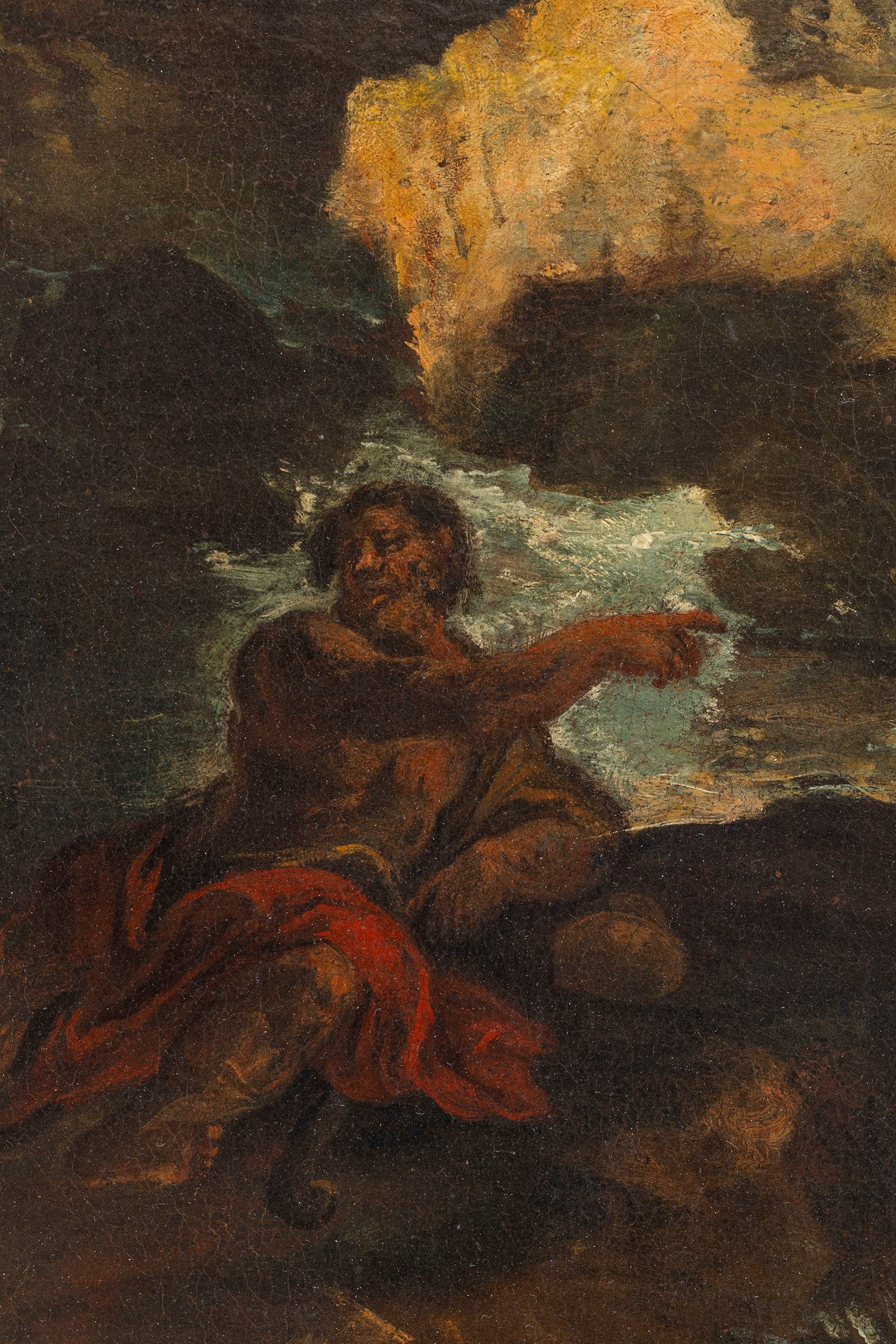 Paesaggio fluviale con pastore ed armenti