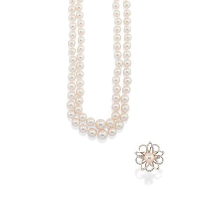 Collana e Anello con Perle Coltivate