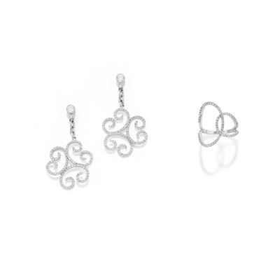 Orecchini e Anello con Diamanti