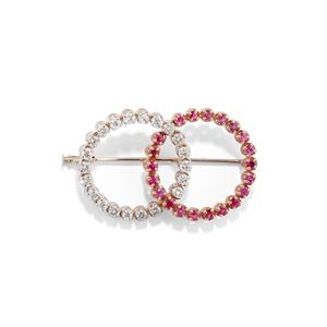 Spilla con rubini e diamanti