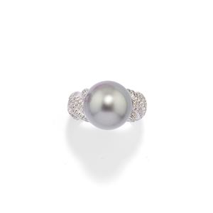 Tahiti cultured pearl ring