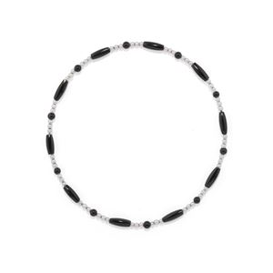 Onyx and pearl bracelet