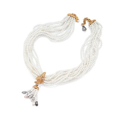 Collana con Agata Bianca e Perle