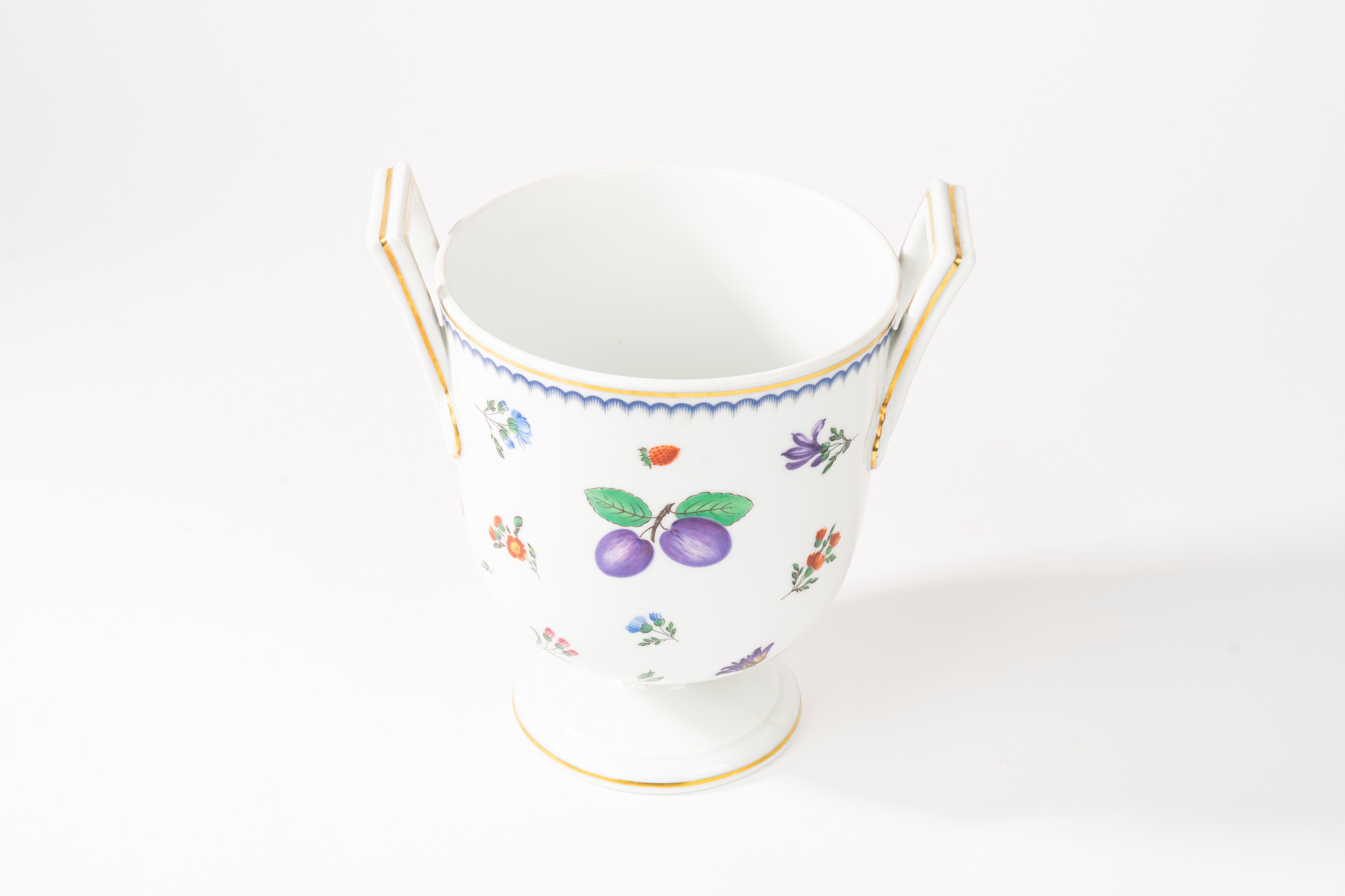 Rinfrescatoio in porcellana policroma, manifattura Richard Ginori, secolo XX