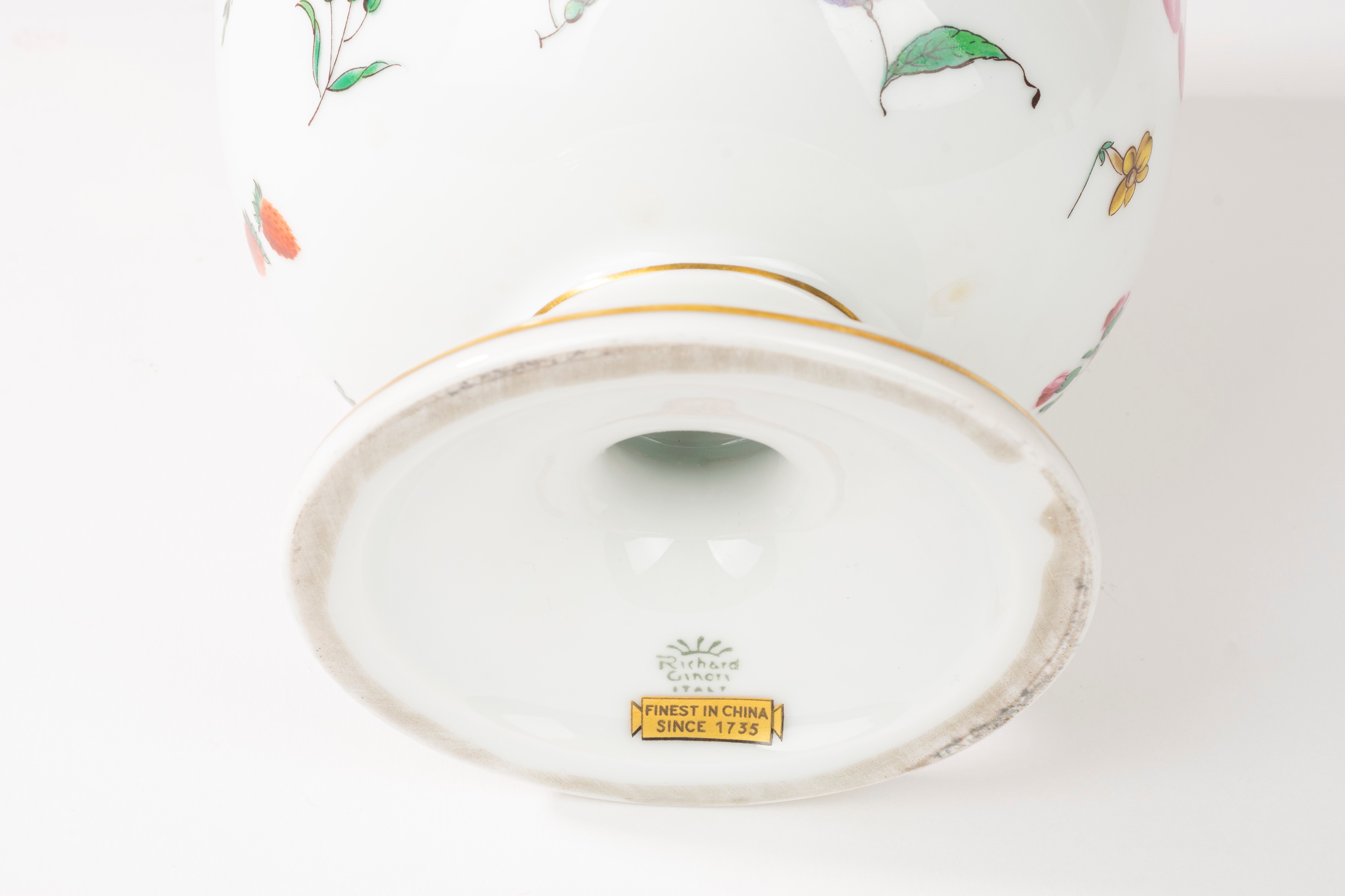 Rinfrescatoio in porcellana policroma, manifattura Richard Ginori, secolo XX