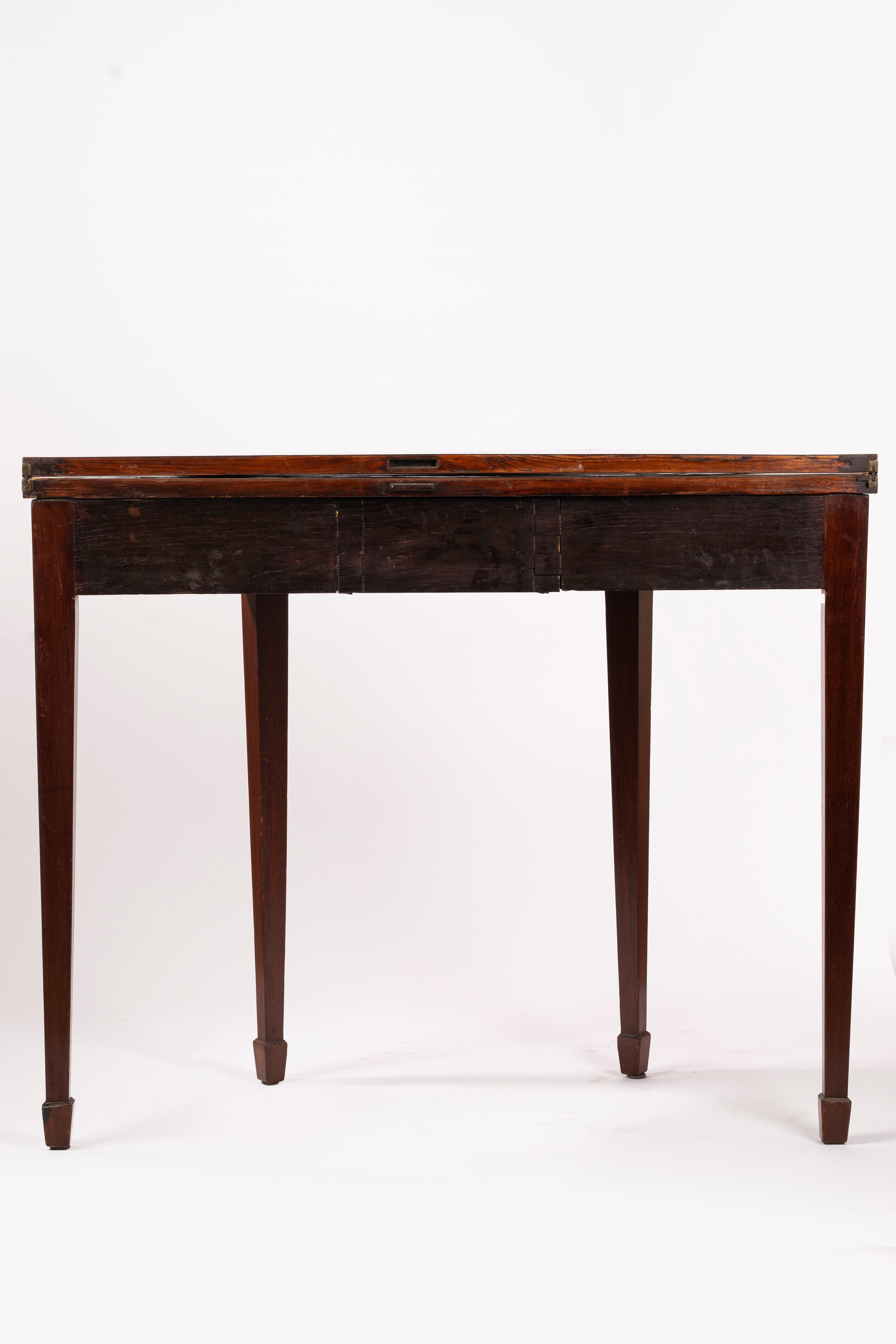 Tavolo da parete demi lune con piano a libro, secolo XIX