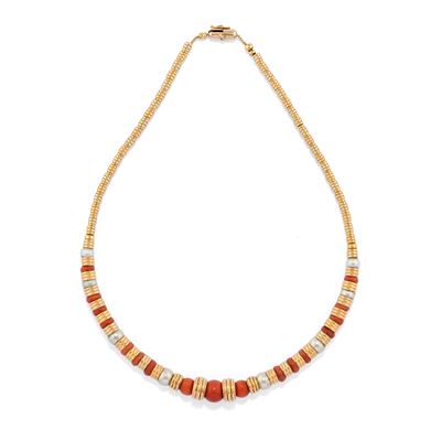 Collana con Corallo e Perle Coltivate