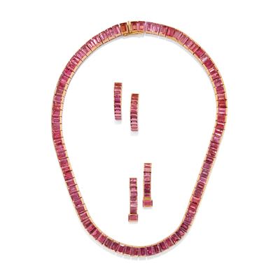 Demi Parure con Tormaline Rosa