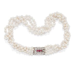 Collana con perle coltivate