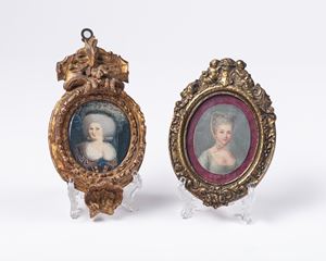 ☼Due miniature su avorio. Francia, metà secolo XVIII