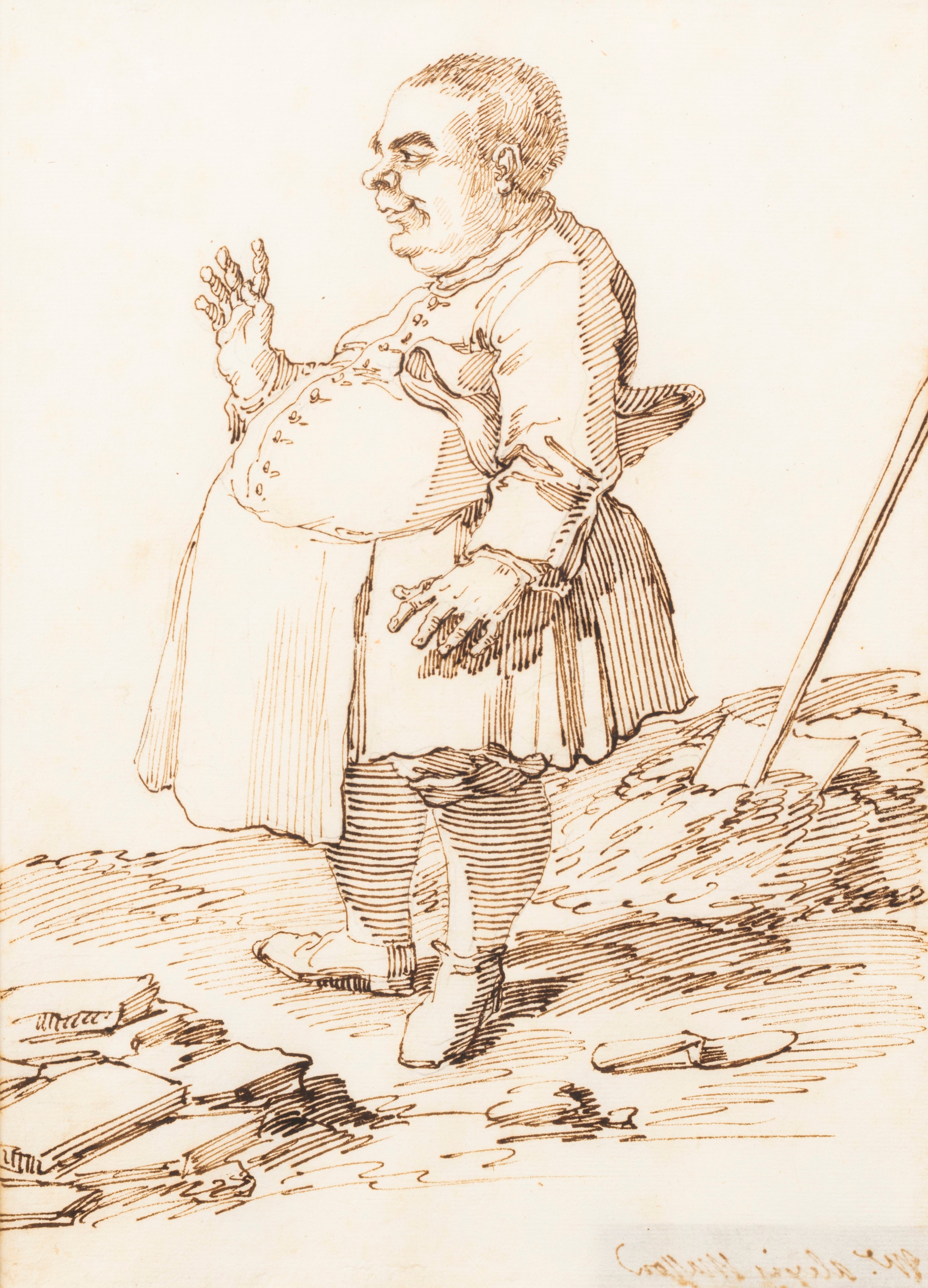 Due stampe raffiguranti caricature