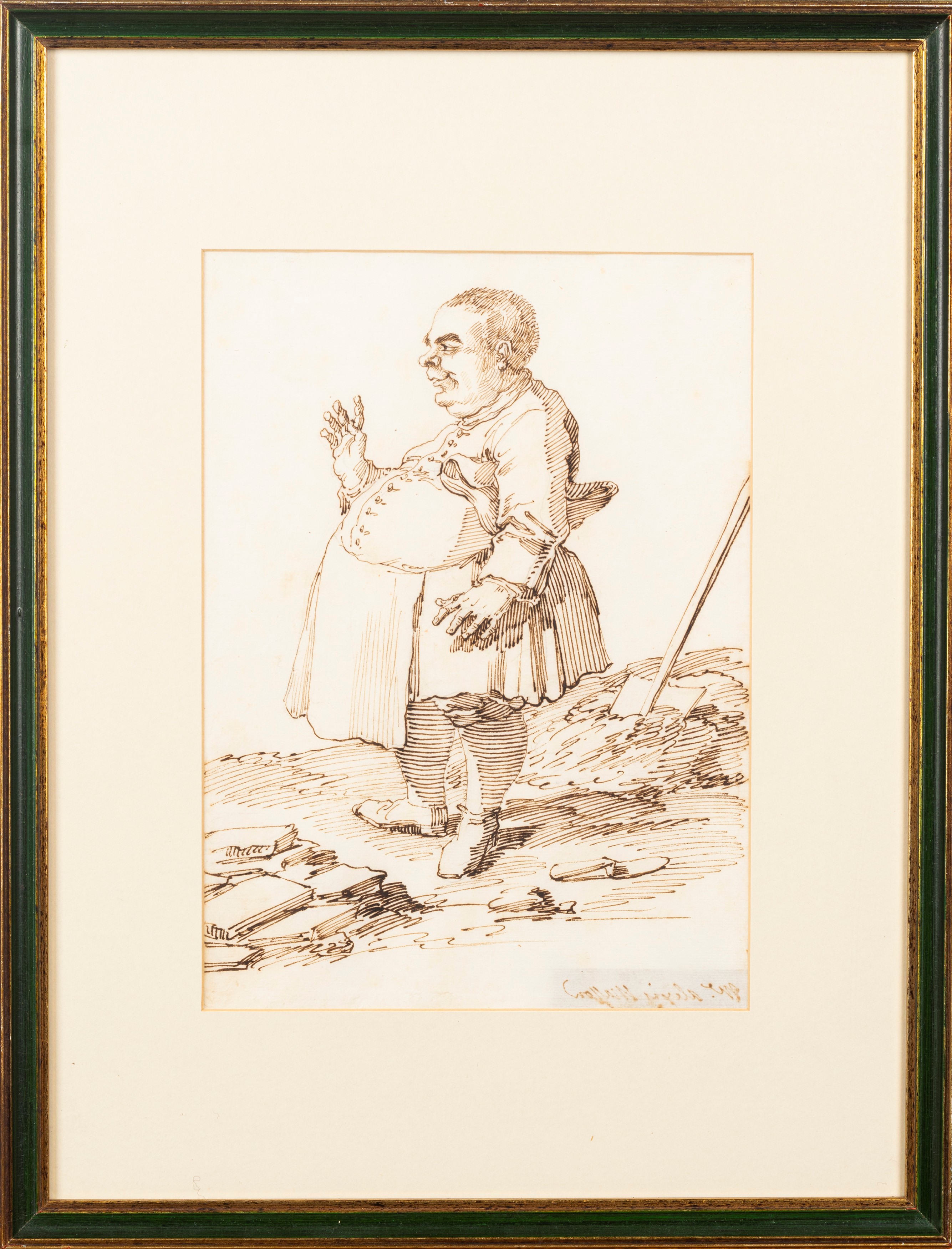 Due Stampe Raffiguranti Caricature