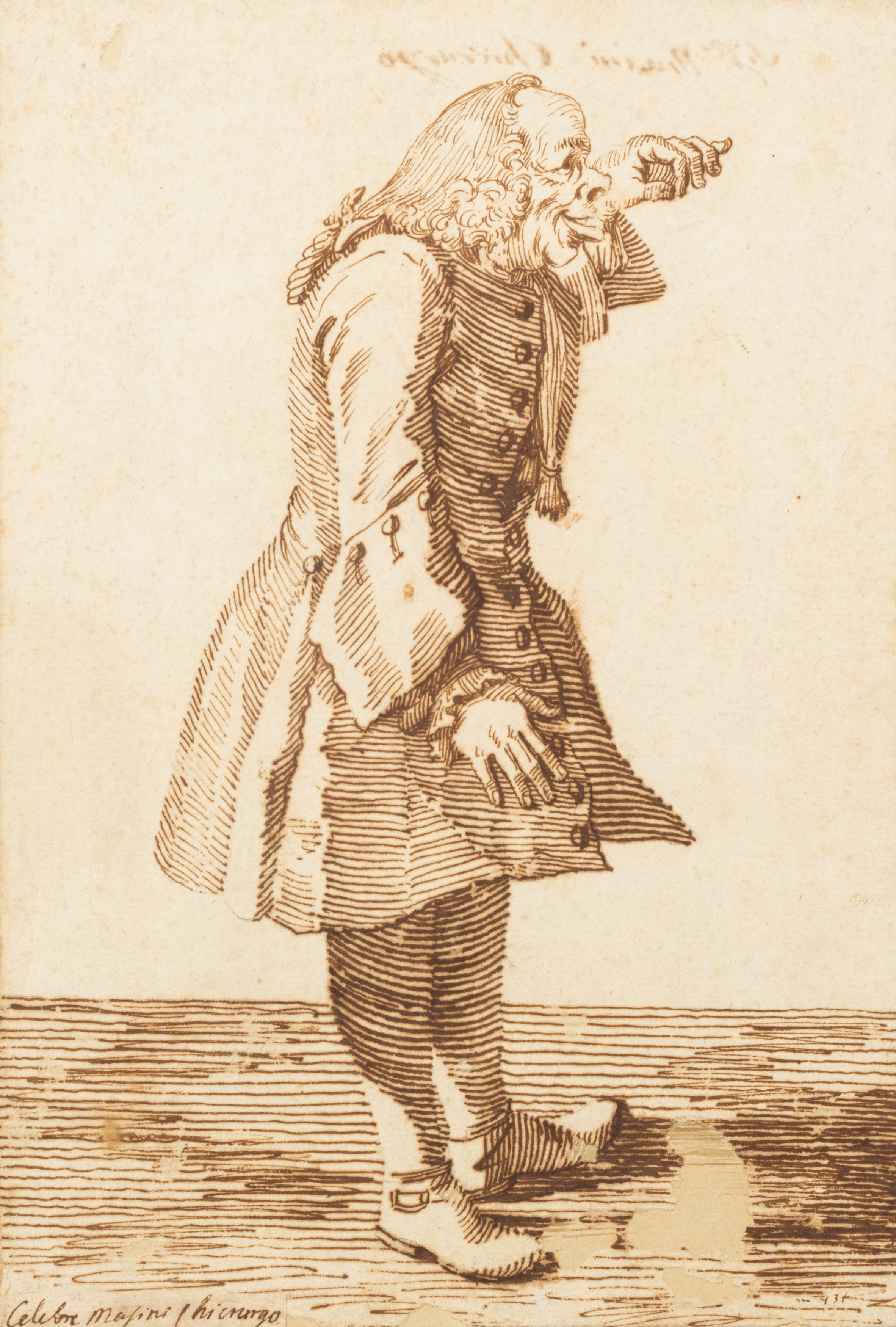 Due Stampe Raffiguranti Caricature