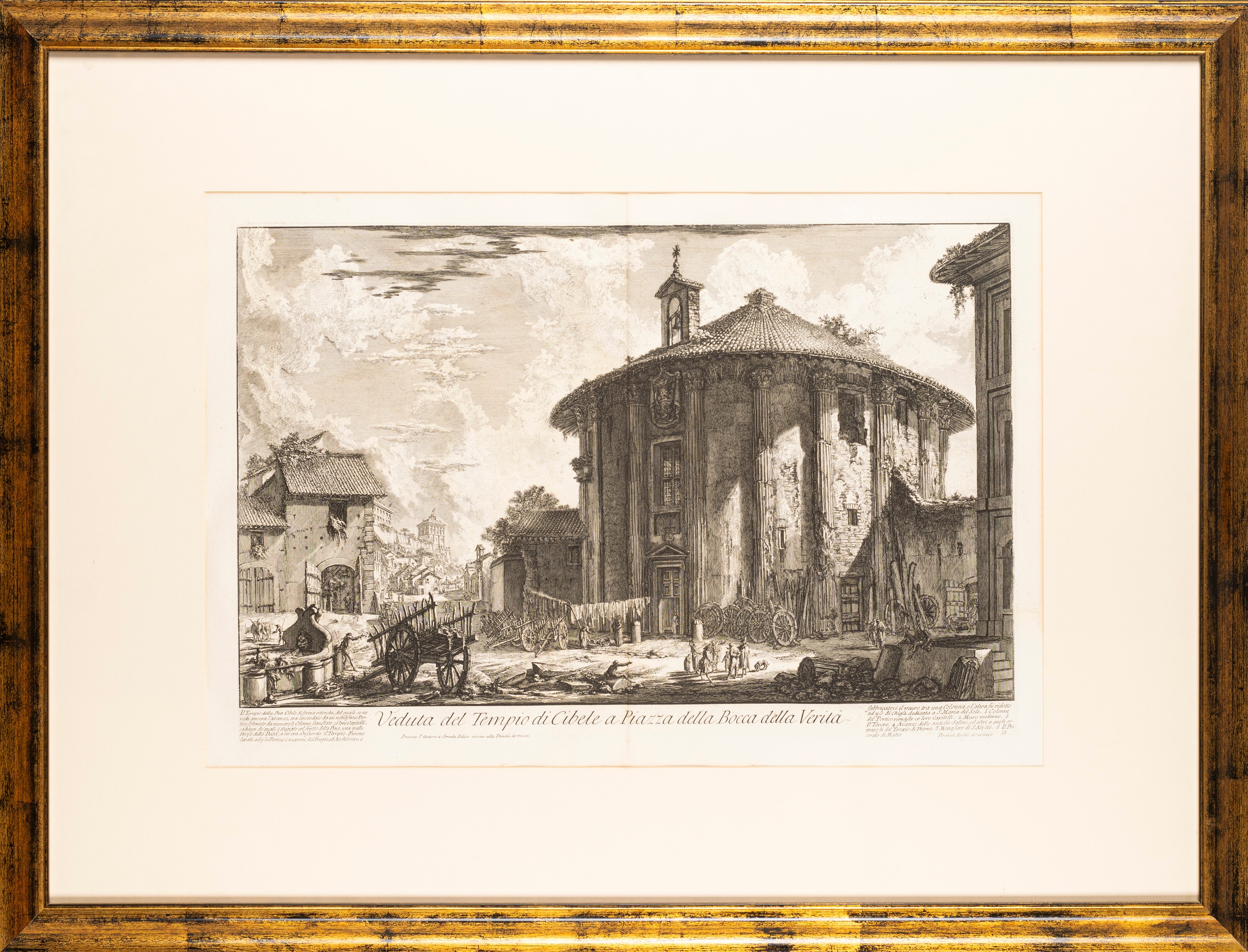 Lotto composto da tre stampe raffiguranti vedute di Roma