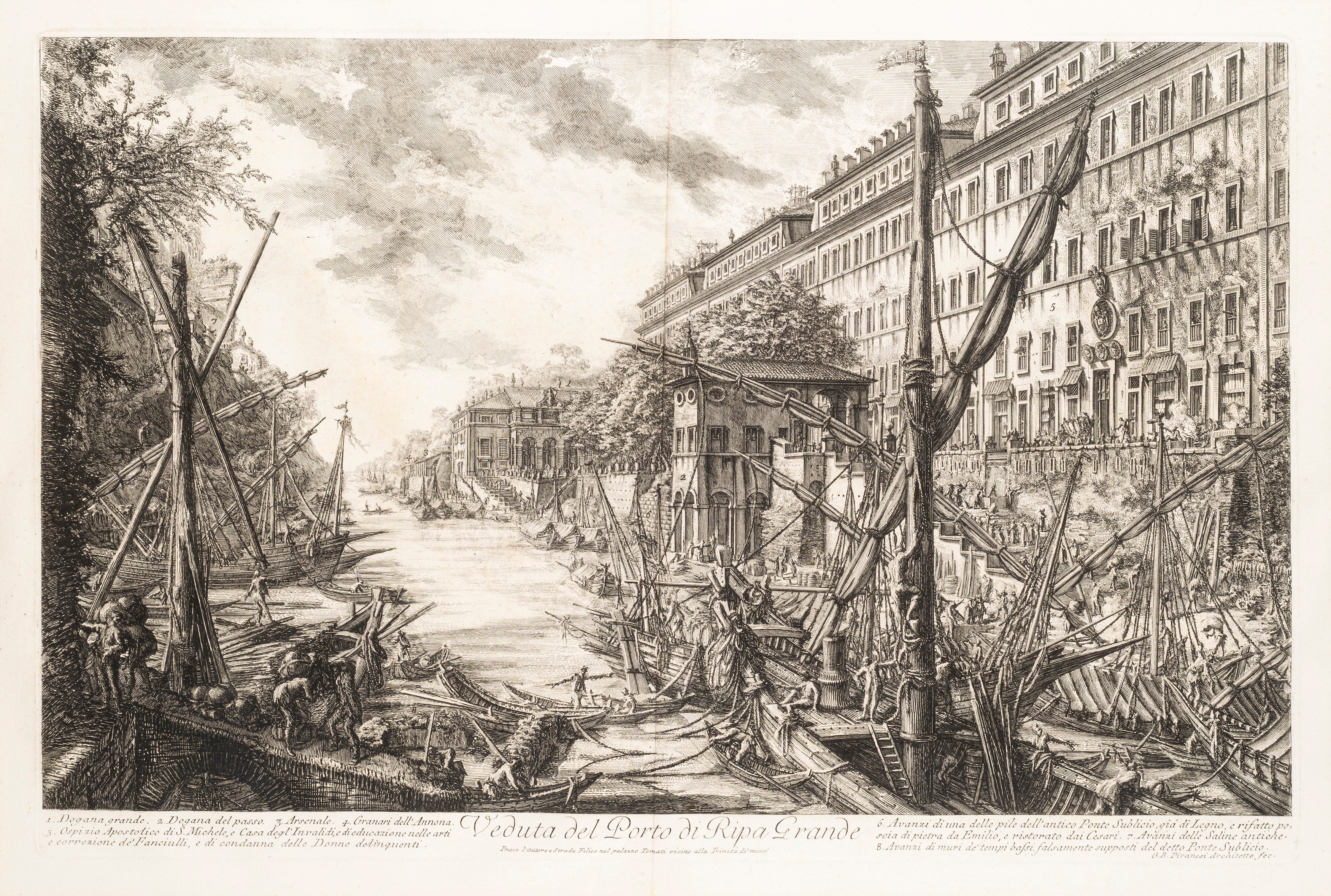 Lotto composto da tre stampe raffiguranti vedute di Roma