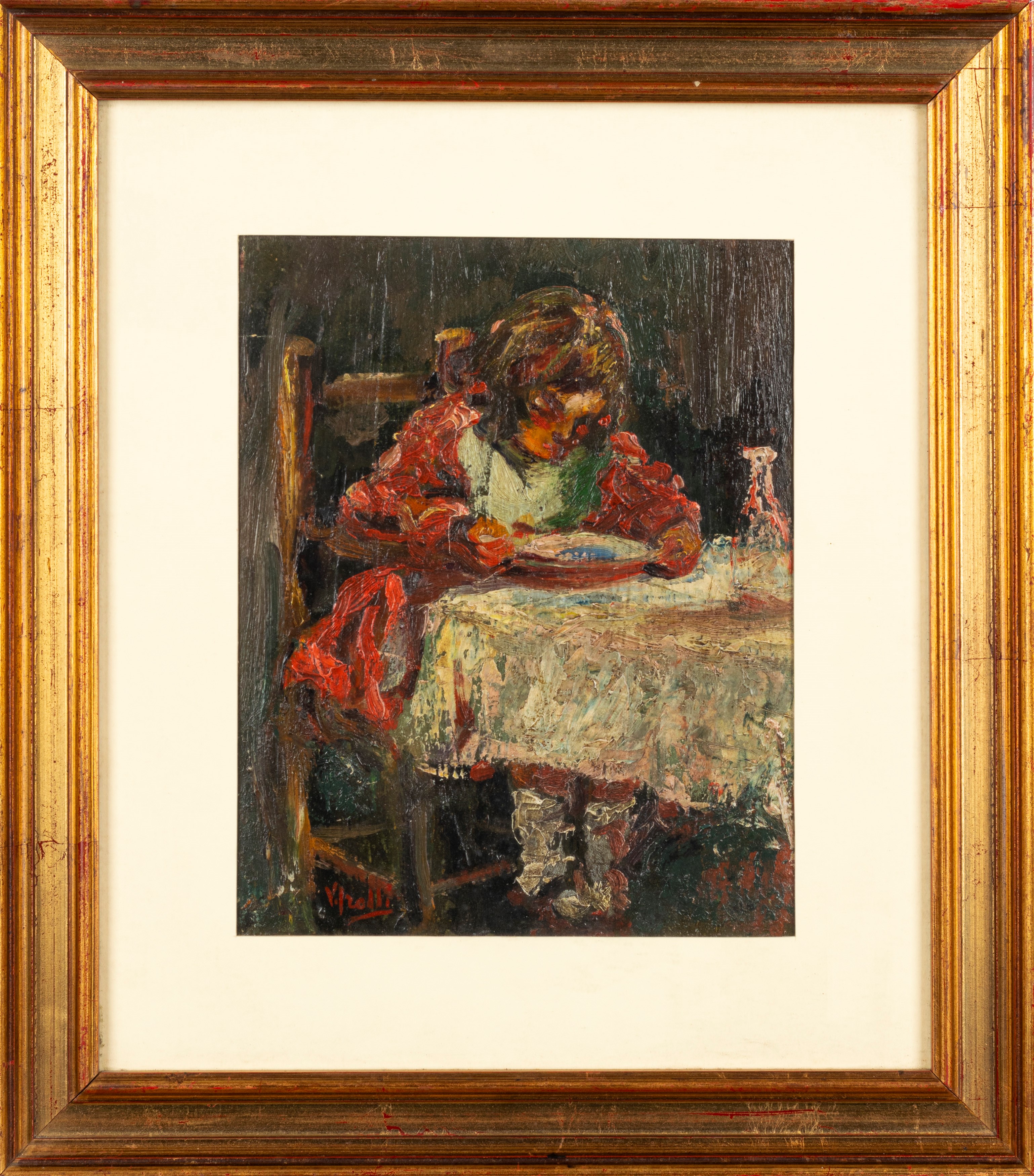 Scuola Napoletana, Secolo XIX - Fanciulla a Tavola
