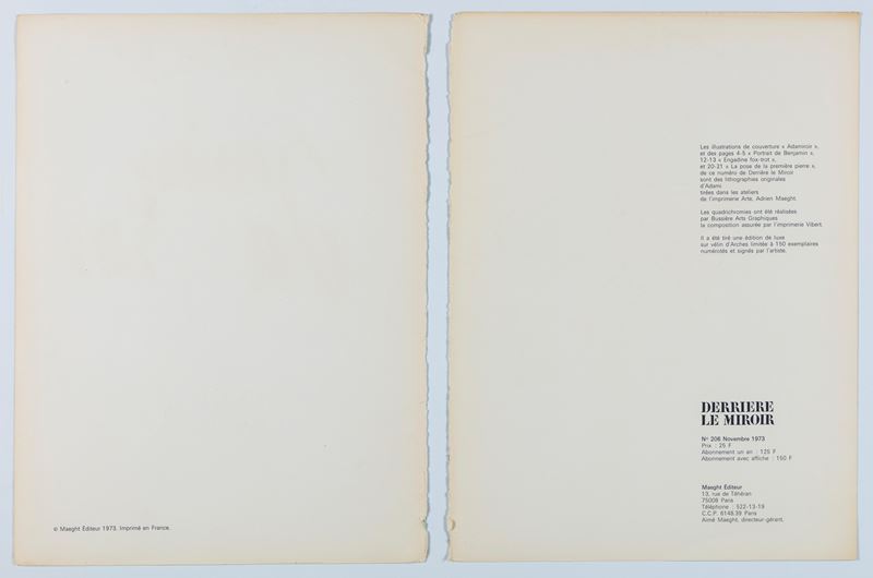Valerio Adami - Derrière le miroir 1973 | Prints & Multiples