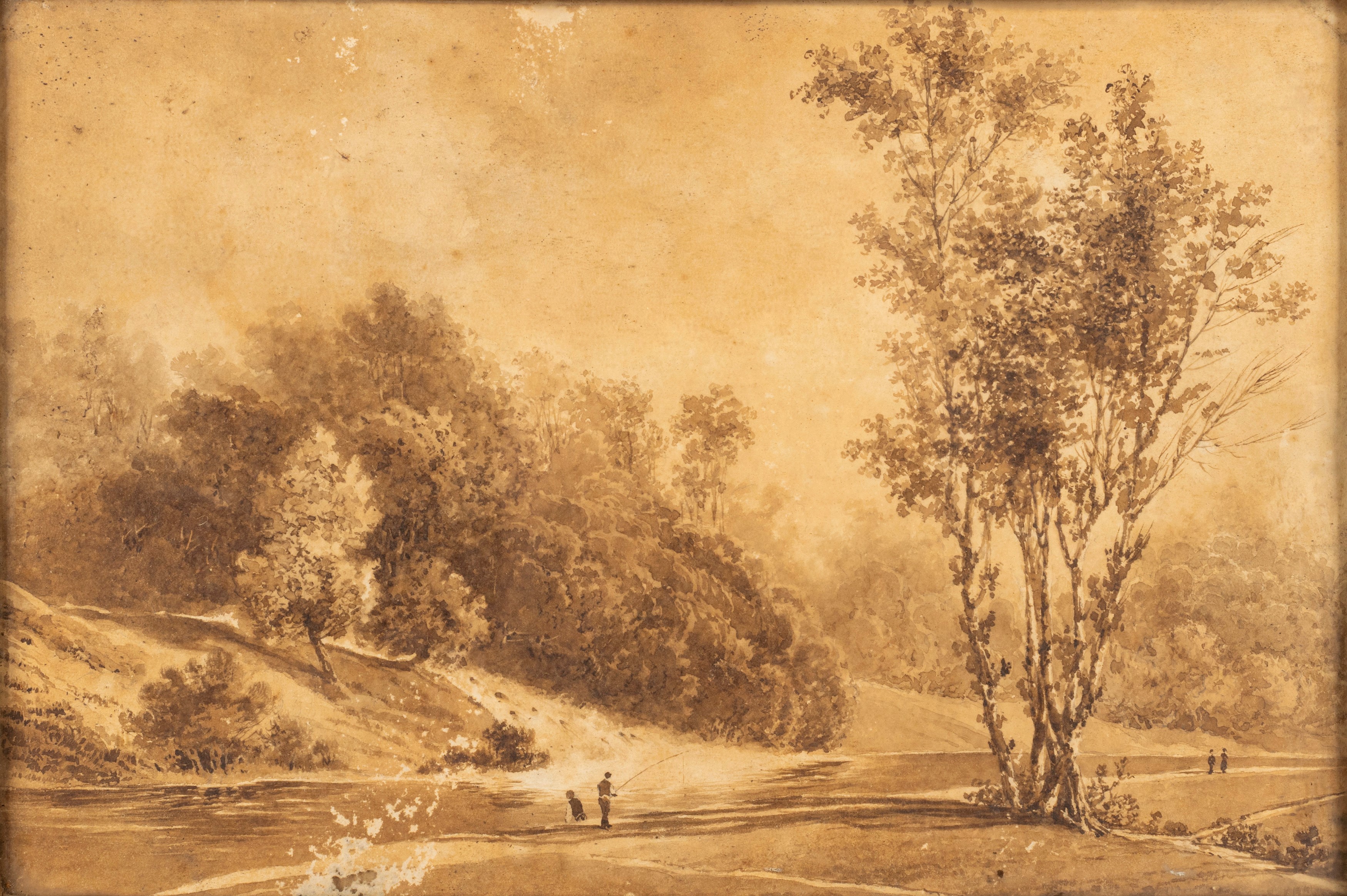 Felice Storelli - Paesaggio con Viandanti; Paesaggio con Pescatori