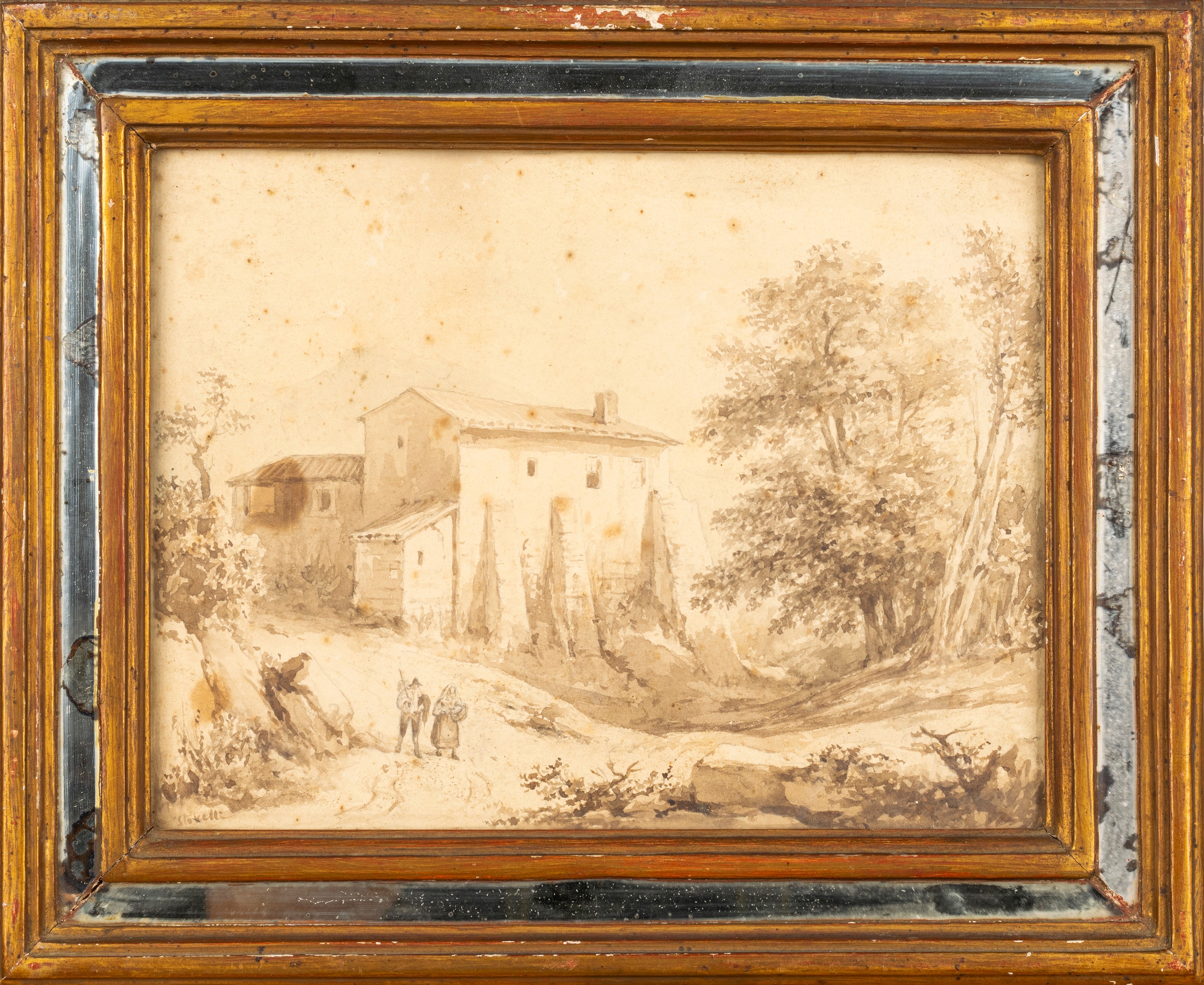Felice Storelli - Paesaggio con Viandanti; Paesaggio con Pescatori