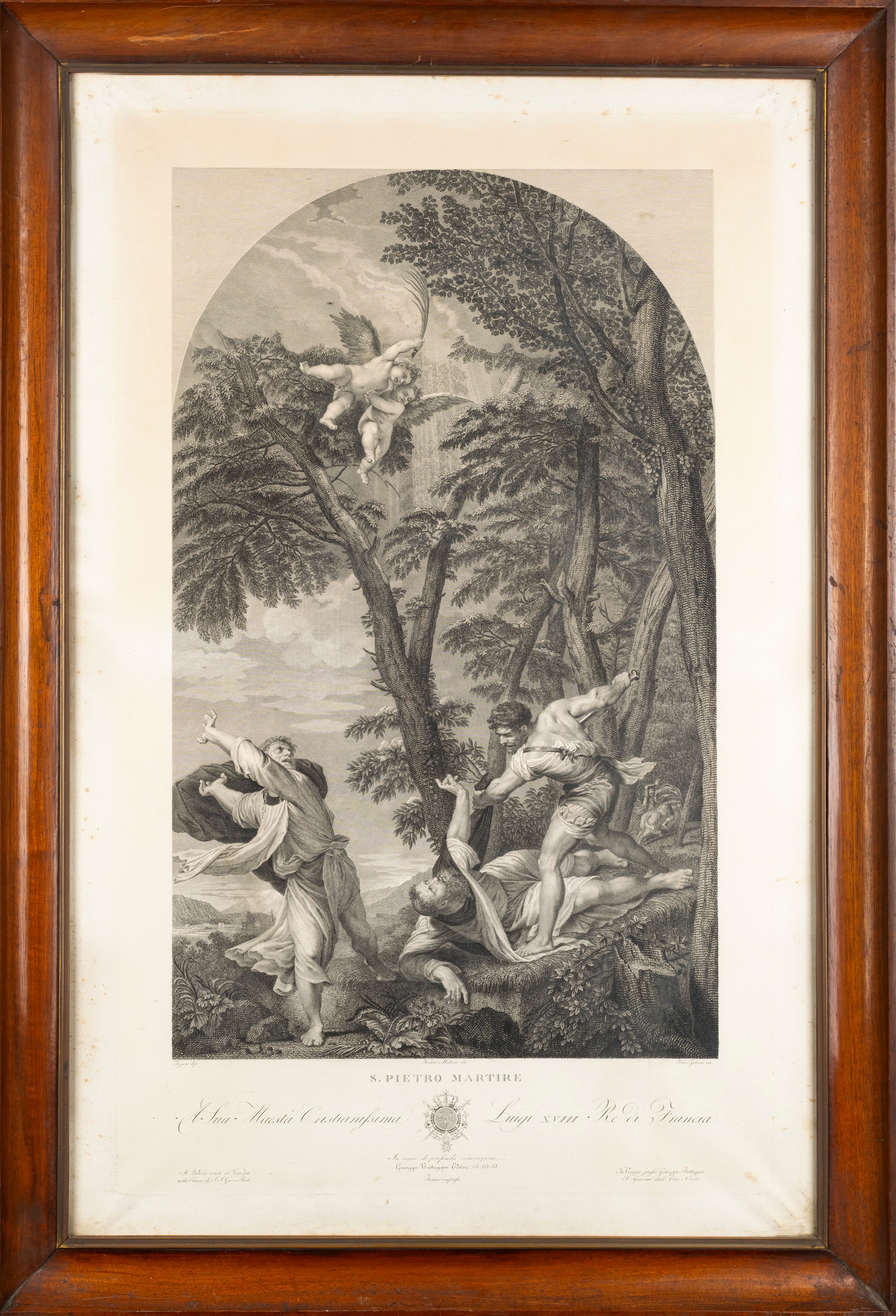 Incisione di Felice Zuliani su Disegno di Teodoro Matteini Raffigurante Martirio di San Pietro Ma...
