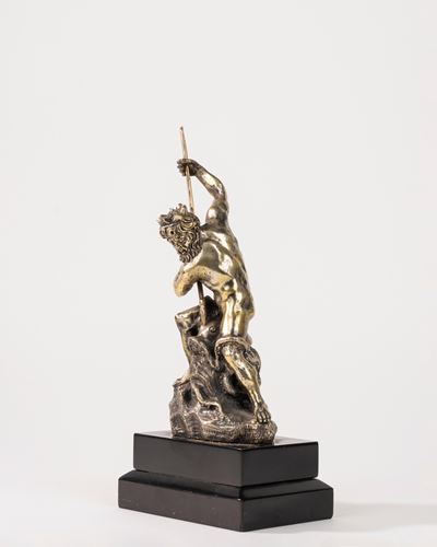 Scultura in Argento Raffigurante Nettuno