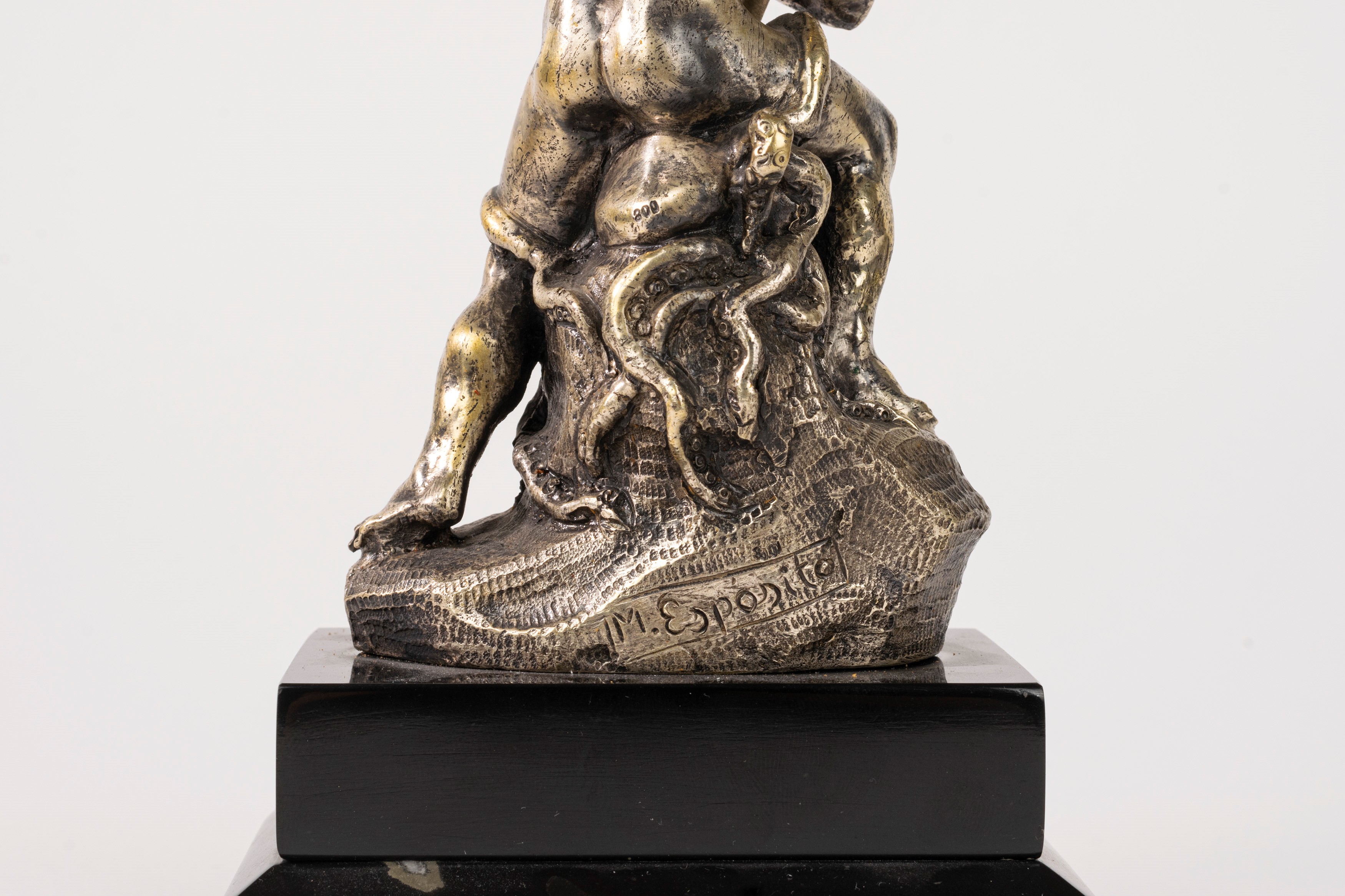 Scultura in Argento Raffigurante Nettuno