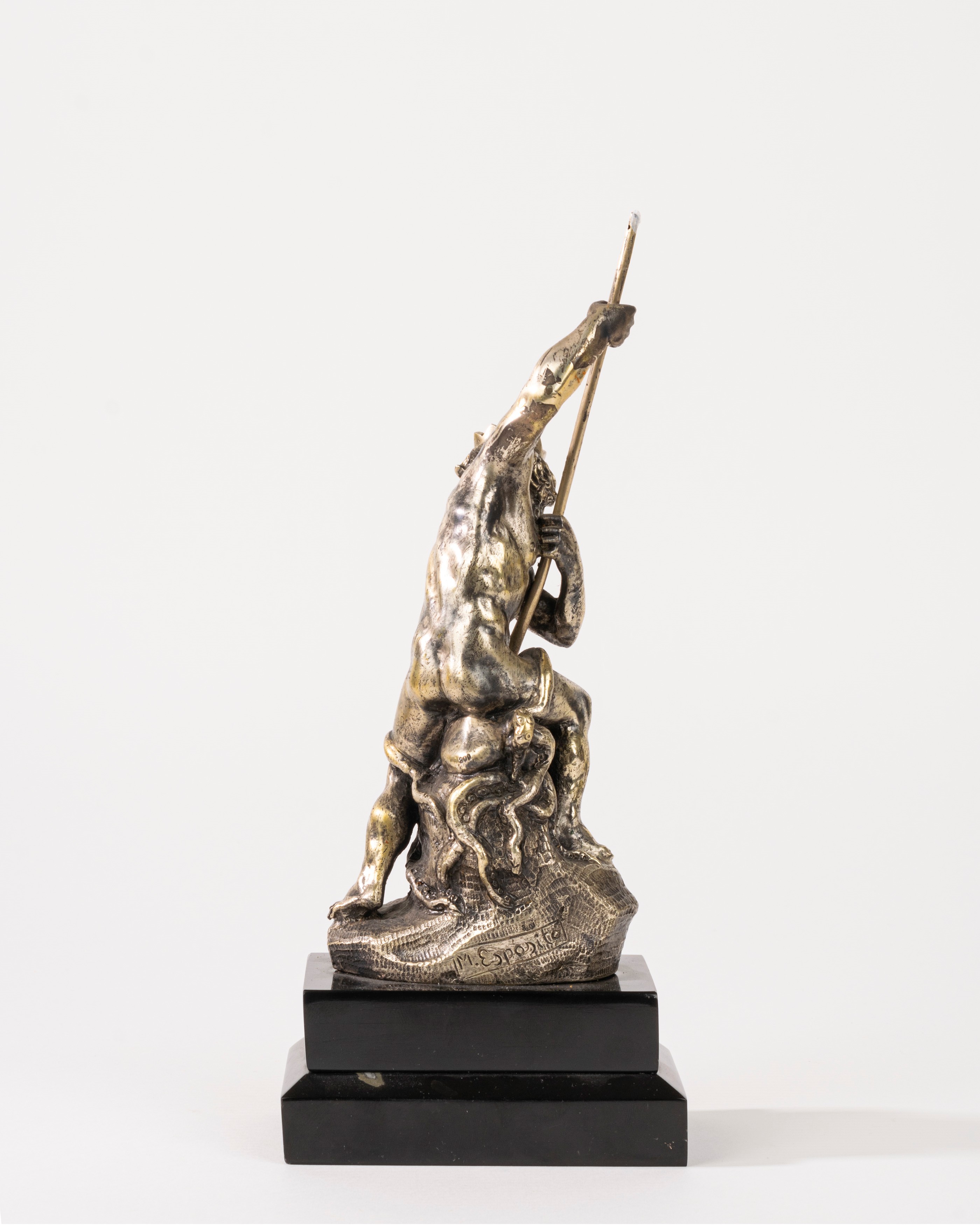 Scultura in Argento Raffigurante Nettuno