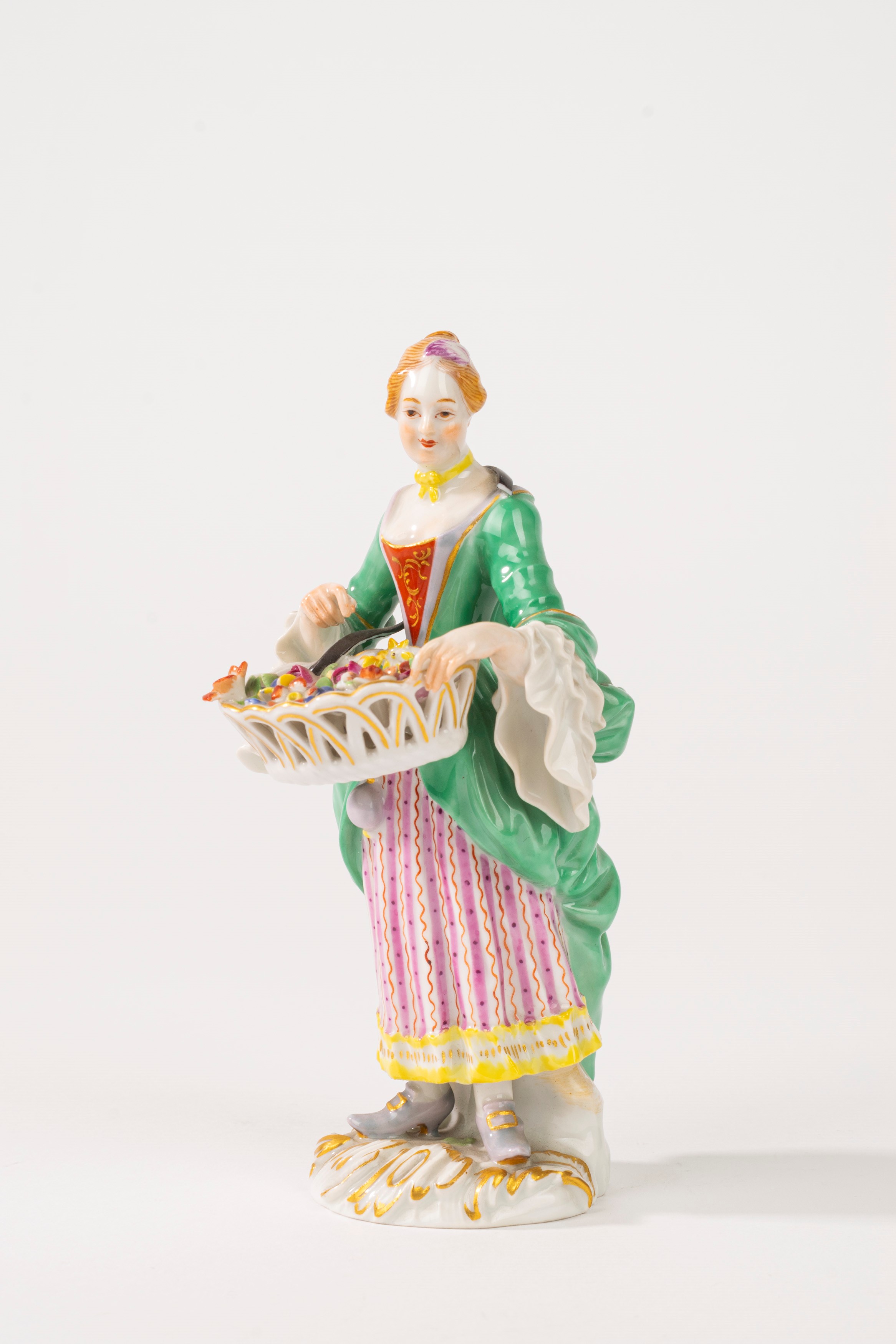 Coppia di Figurette in Porcellana Policroma, Manifattura di Meissen, Secolo XX