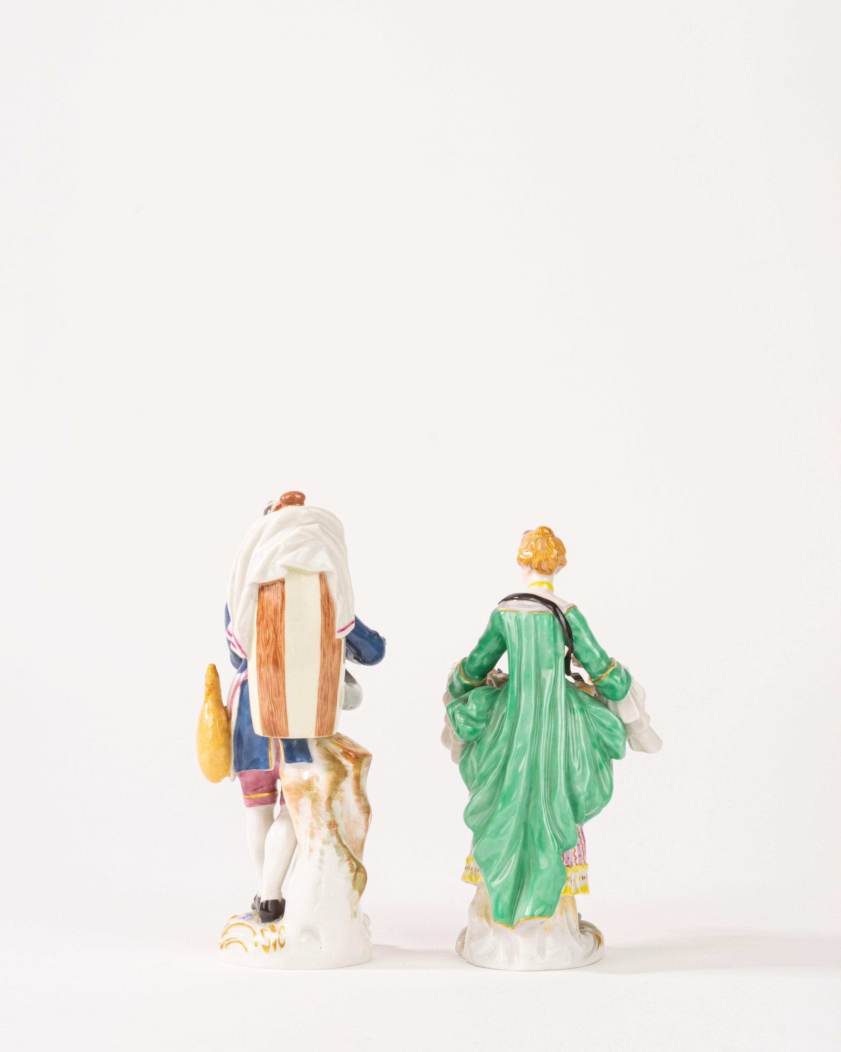 Coppia di Figurette in Porcellana Policroma, Manifattura di Meissen, Secolo XX