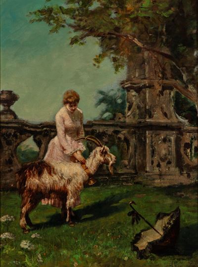 Giovane Donna con Capretta