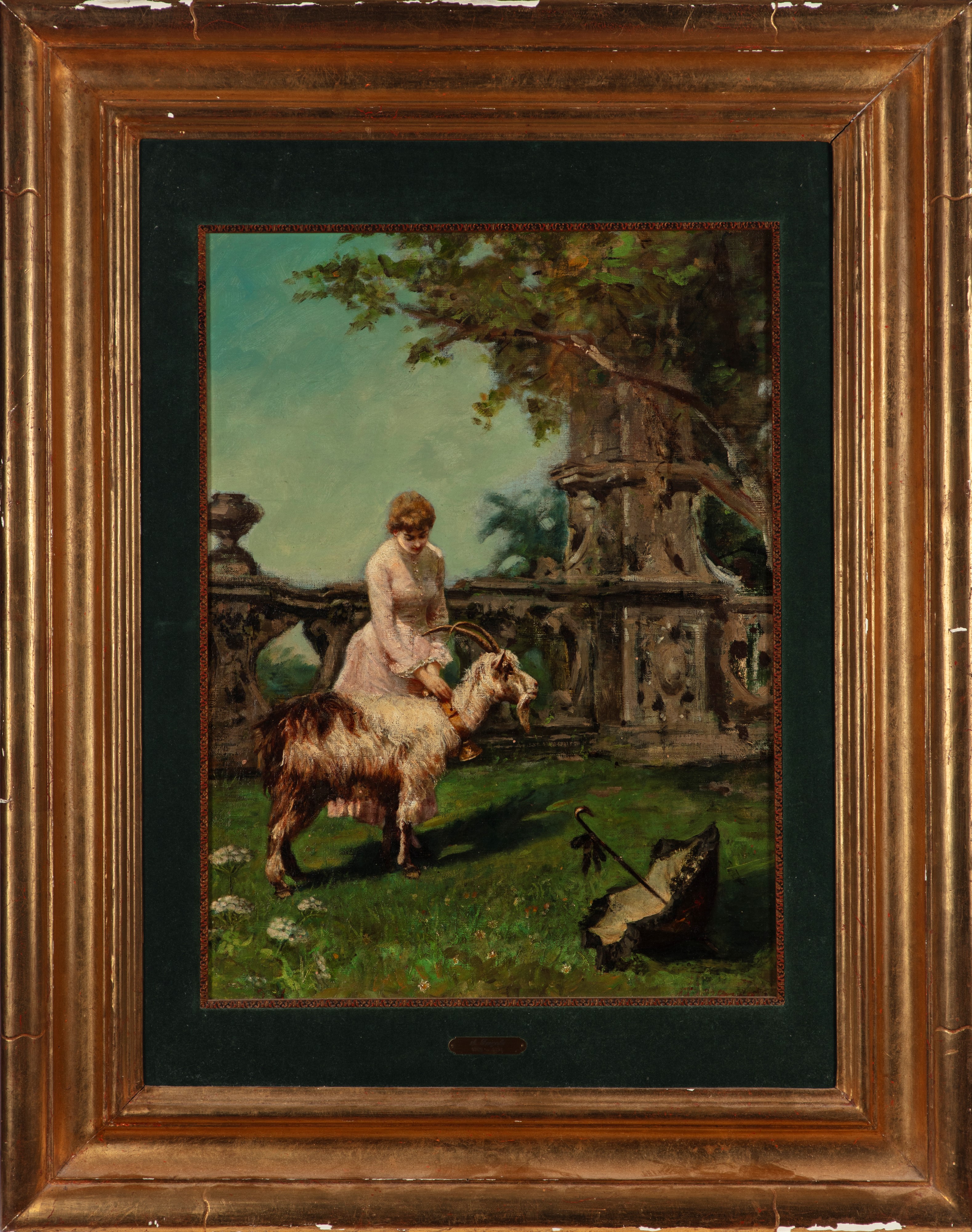 Salvatore Fergola - Giovane Donna con Capretta