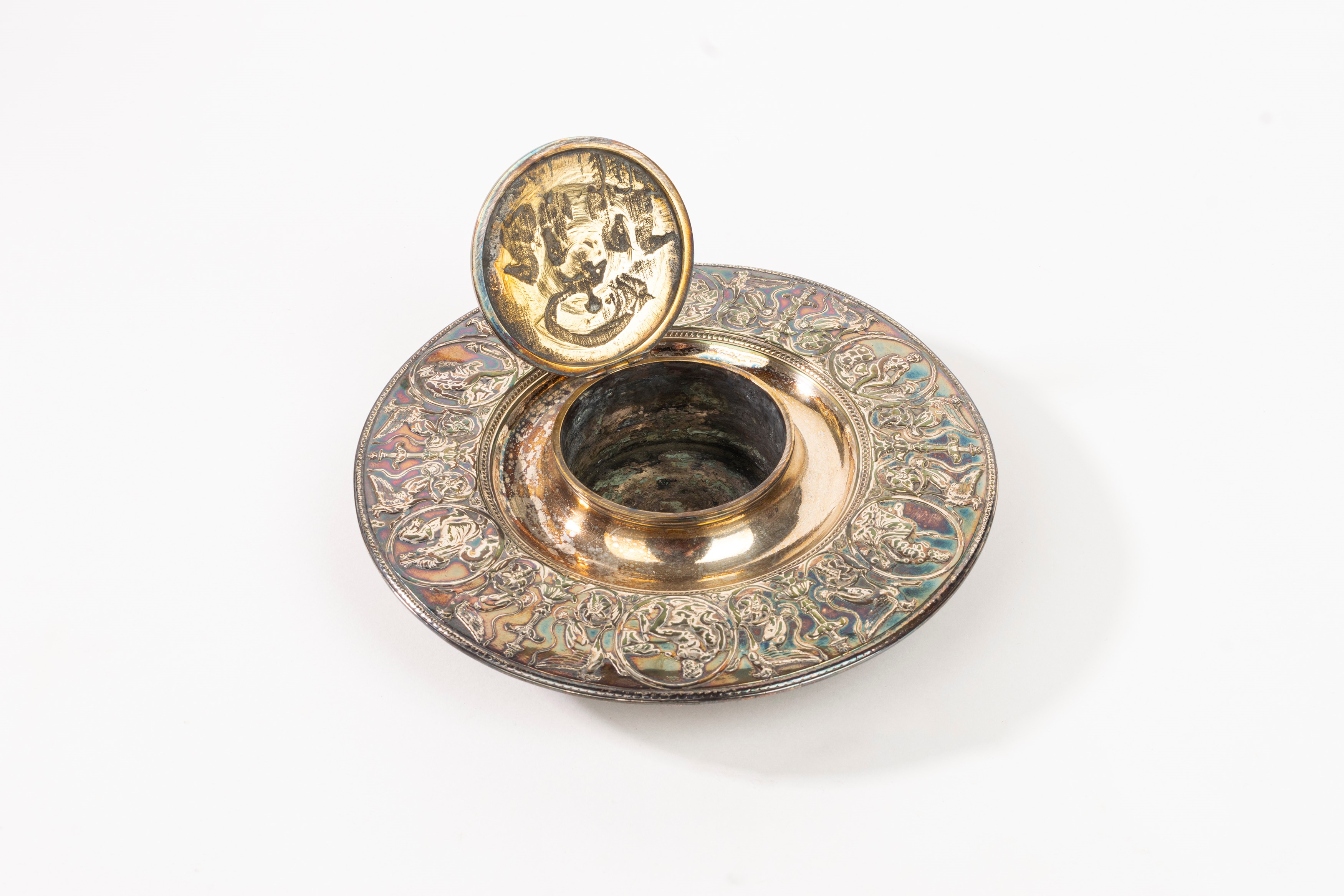 Calamaio in metallo argentato