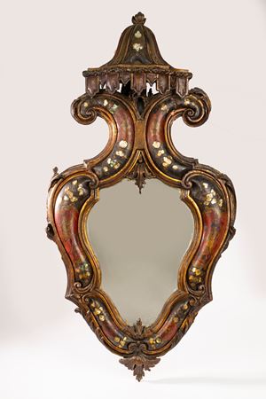  - Carved and lacquered wood mirror, Venice, 18th/19th century
