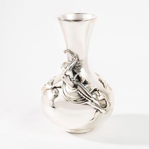Silver laminated vase