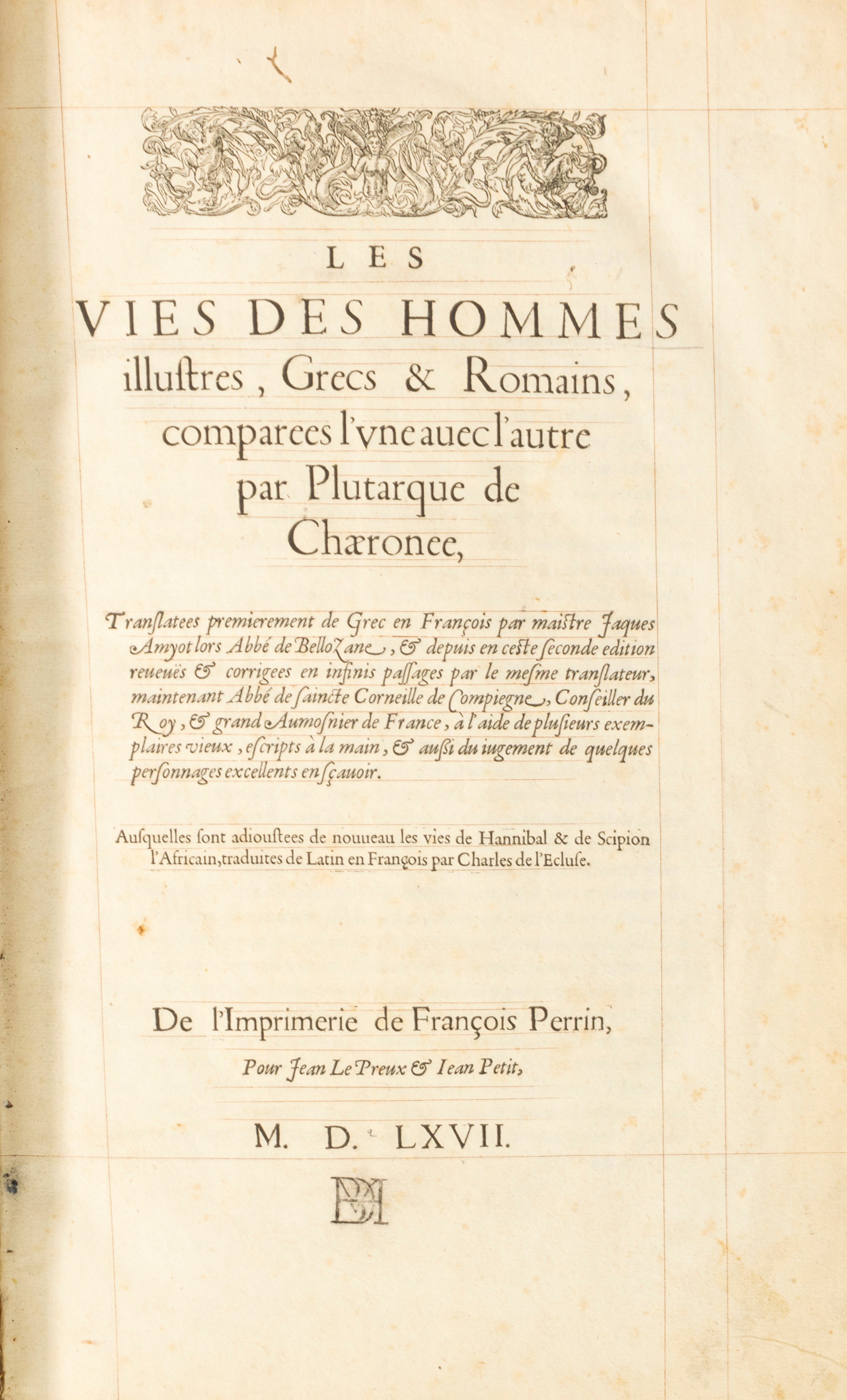 Le vies des hommes illustres, grecs et romaines translates