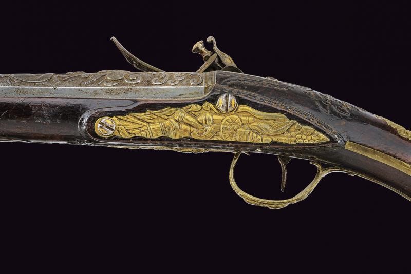 Bella pistola a pietra focaia per il mercato orientale di Louis Lamotte