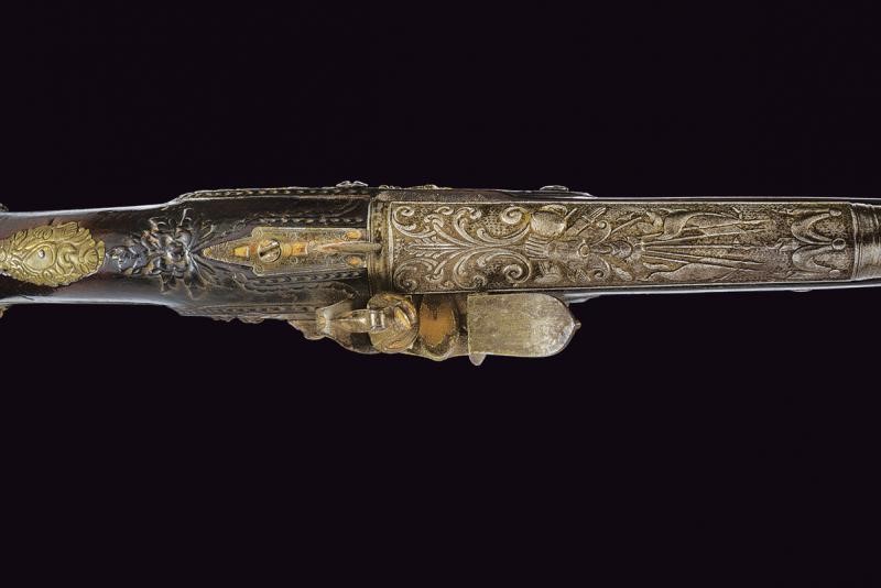 Bella pistola a pietra focaia per il mercato orientale di Louis Lamotte