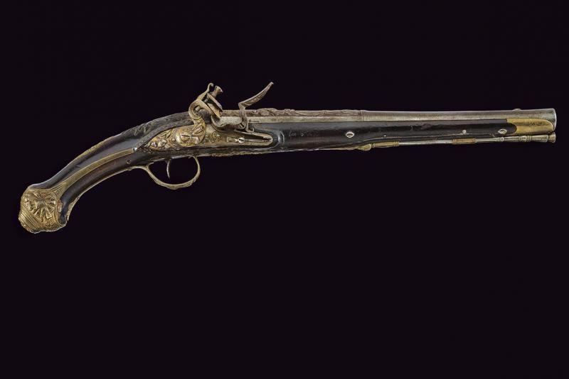 Bella pistola a pietra focaia per il mercato orientale di Louis Lamotte