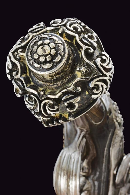 Bellissima pistola a pietra focaia in stile "Ali Pasha" con fornimenti in argento