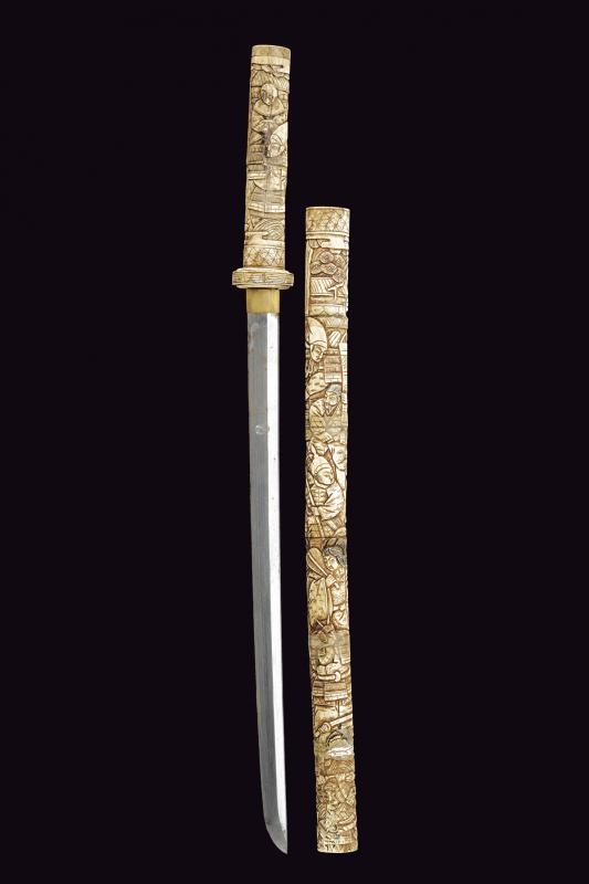 Wakizashi con Montatura in Osso