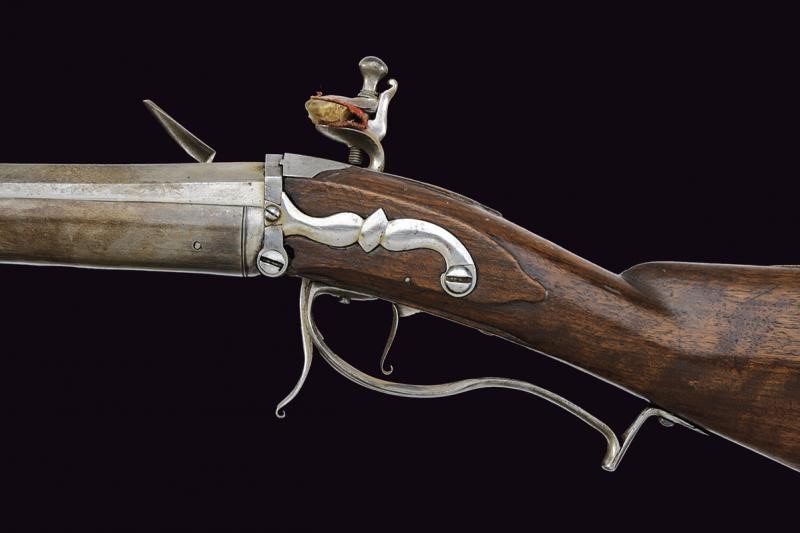 Rarissimo fucile a pietra focaia a retrocarica di Jacob Perret