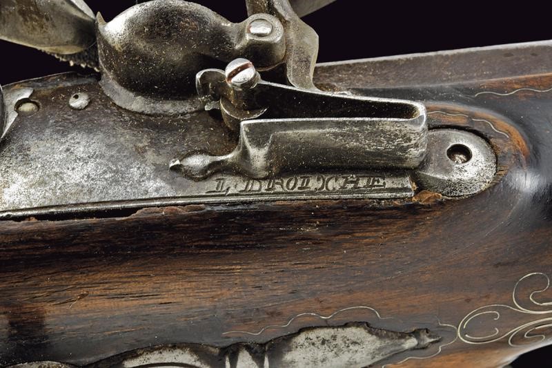 Pistola a Pietra Focaia a Due Canne di L. Droische